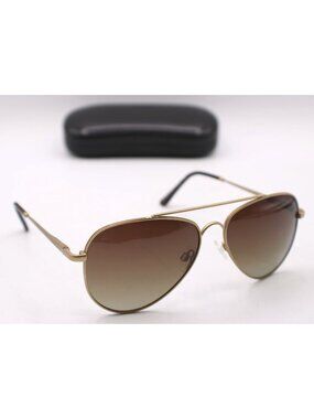 Prive Revaux The Showstopper Gold Frame Aviator Polarized Sunglasses Hard Case
